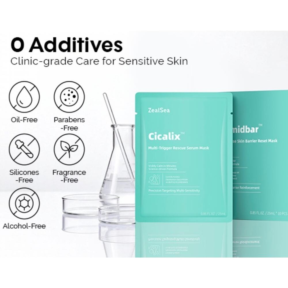 ZealSea Cicalix Rescue Serum Sheet Masks 10 Pack Hydrating & Soothing - Picture 7 of 8